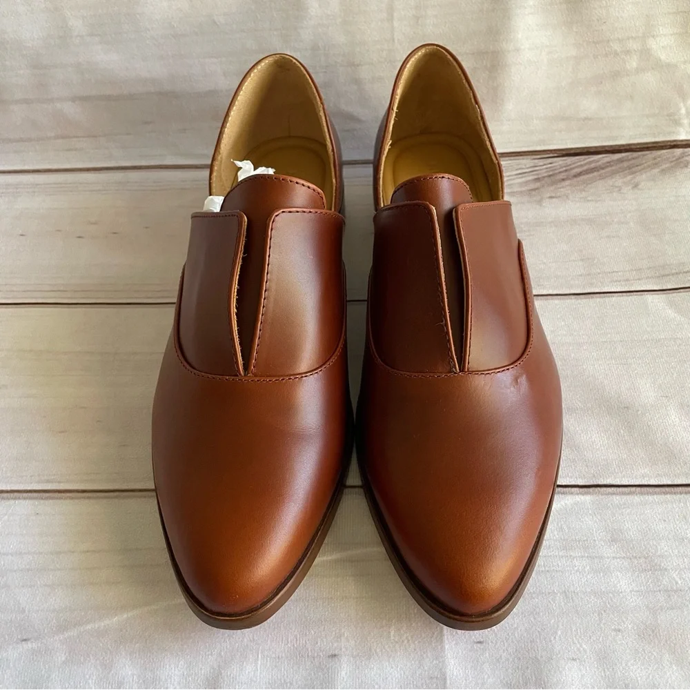 Nisolo Emma d'Orsay Oxford Loafers Shoes Women’s Size 9 Brandy Slip On - Picture 4 of 15
